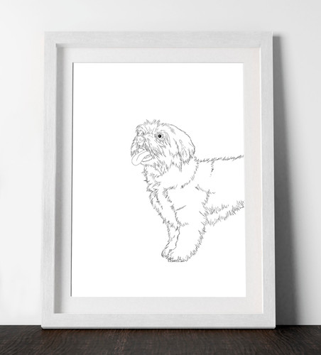 Maltese dog print hand - |,