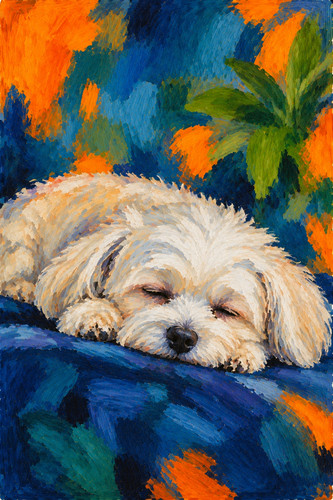 240 sleeping white maltese - 240.,