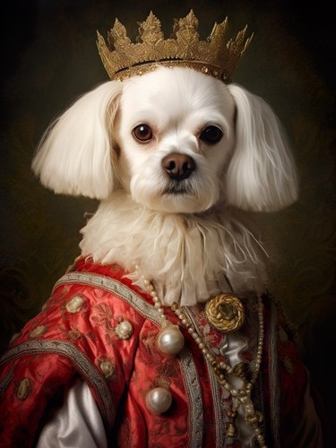 Maltese dog golden crown - in,