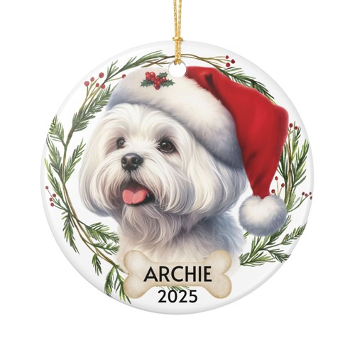 Maltese dog ceramic - , ornament