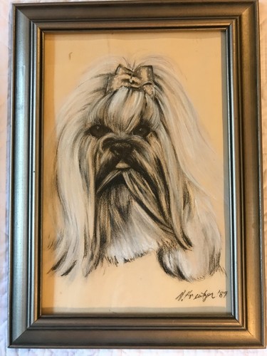 Dog puppy hand painted - dog,