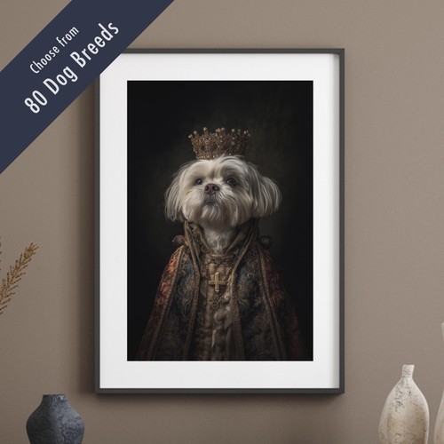 Royal dog portrait print - royal, –