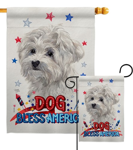 Patriotic maltese garden flag - patriotic,