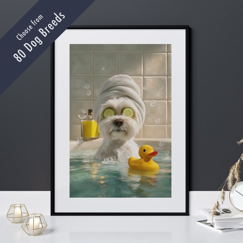 Funny dog bath print - bath, –