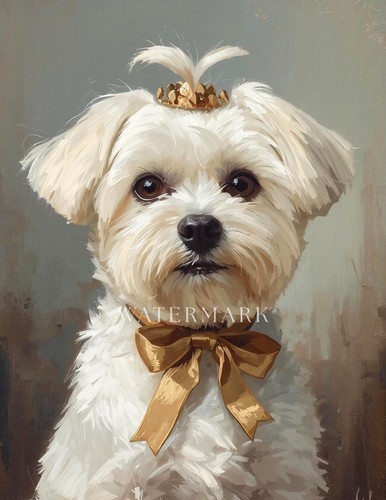 Maltese dog oil - maltese, painting