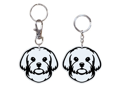 Maltese keychain set dog - maltese,