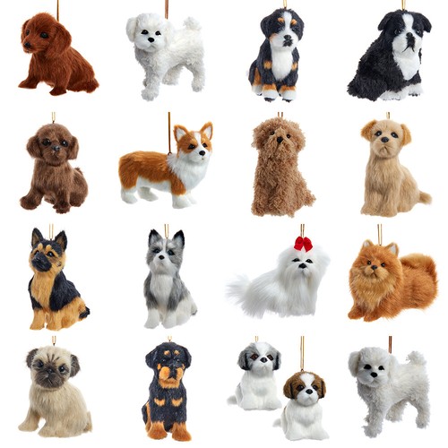 Furry dog ornaments - furry,